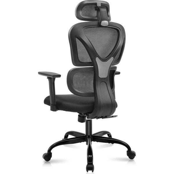 Inbox Zero Isairis Ergonomic Office Chair with Adjustable Headrest and